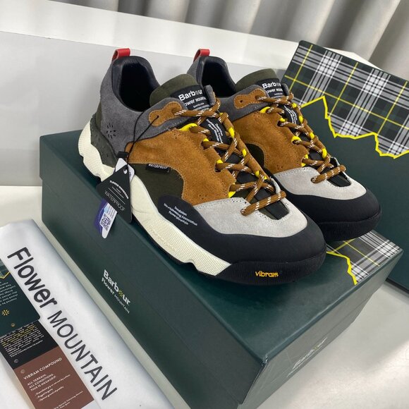 Flower MOUNTAIN NANGA Collaboration Sneaker in Brown&White&Gray&Black Suede - Picture 2 of 9